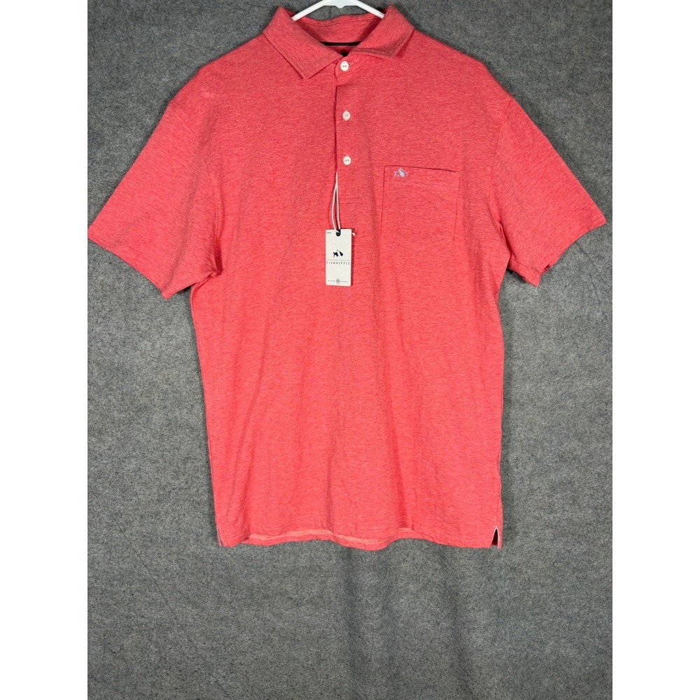 Fish Hippie Heathered Barco Slub Polo Clay Red Mens Large NWT FH-P1007